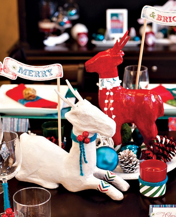 Holiday DIY Mod Paper Mache Reindeer // Hostess with the Mostess®