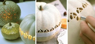 lace patterned pumpkins