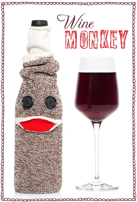 sock monkey wine bottle cover