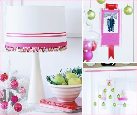 Ribbon Inspired Holiday Decor, Decorating Lamp Shades With Ribbon
