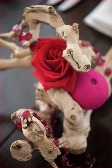 pink and red centerpiece ideas