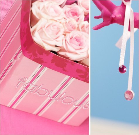 pink party ideas - pink ribbon centerpiece