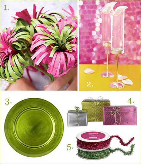 pink and green holiday decor