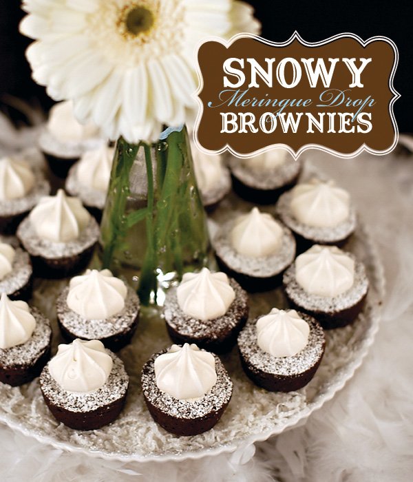 Snowy Meringue Drop Brownies Recipe