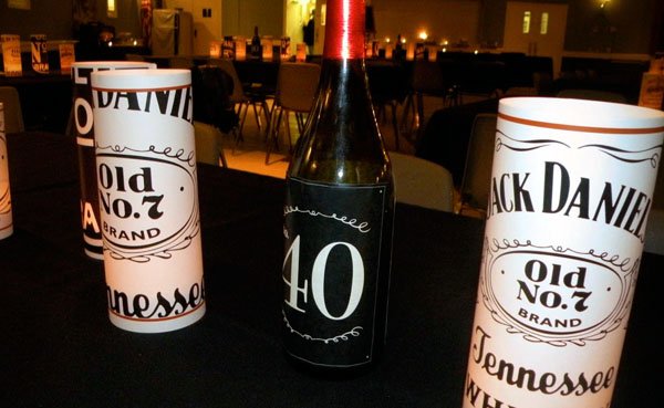 Jack Daniel's custom wine labels and candles