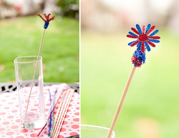 Easy 4th of July Party Ideas - drink Stirrers