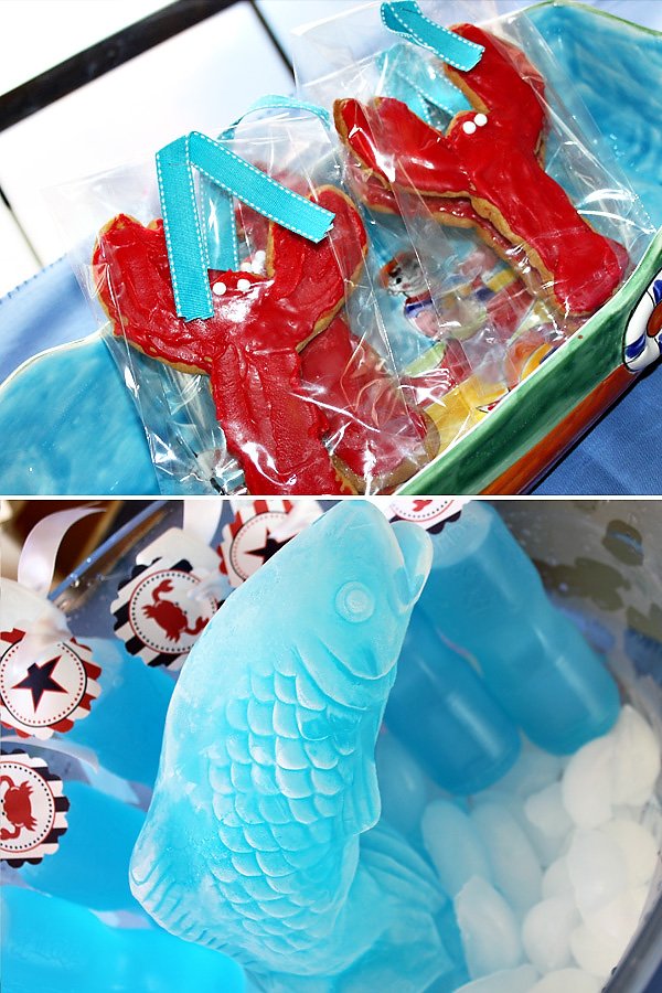Lobster Cookies and Ice Sculpture