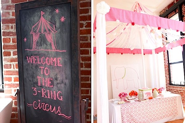 pink elephant baby shower