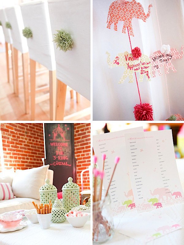 pink elephant baby shower