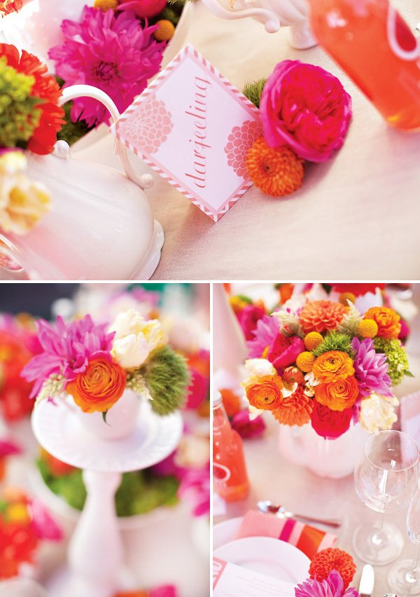 Pink Orange Wonderlandia Wedding, Tea Party