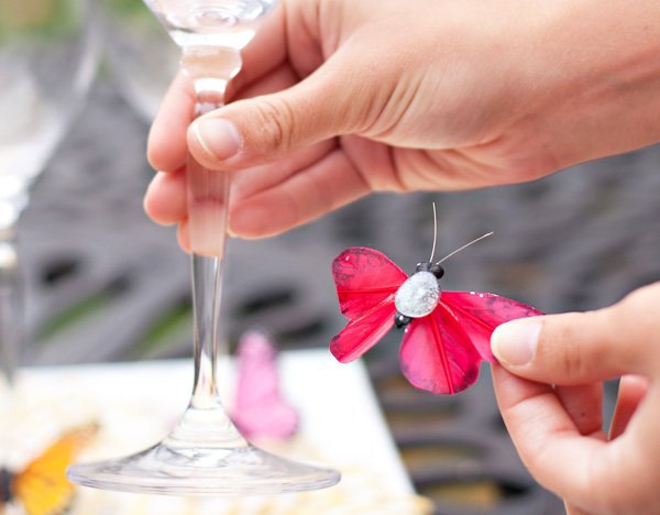 DIY Butterfly Wine Glass Charms