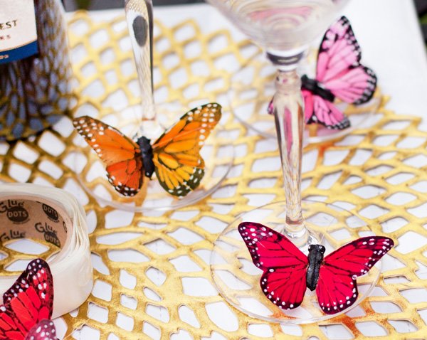 DIY Butterfly Wine Glass Charms