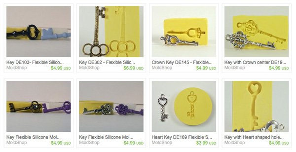 Skeleton Key Candy Jewelry Mold