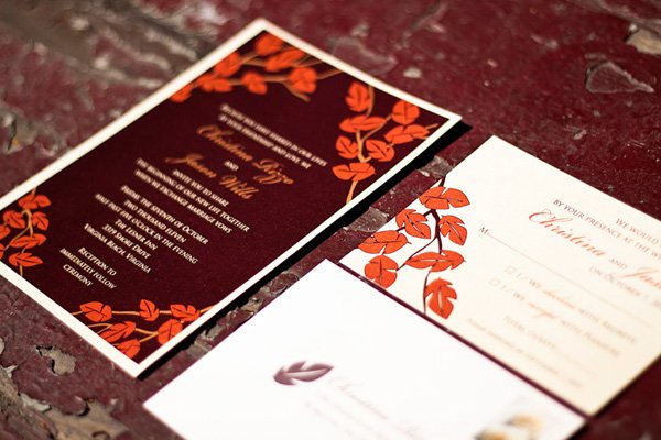 Red and Black Fall Halloween Wedding