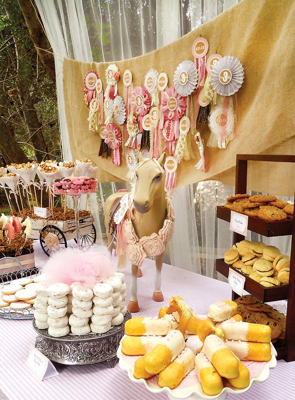 Vintage Pony Birthday Party Dessert Table