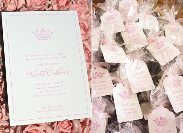 Pink Bridal Shower Princess Invitations & Party Favors