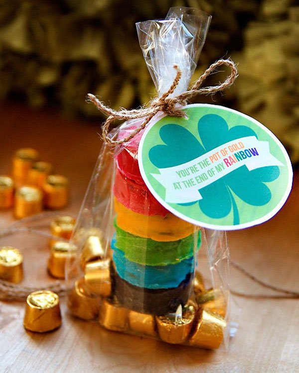Rainbow Oreos Pot of Gold St. Patrick's Day