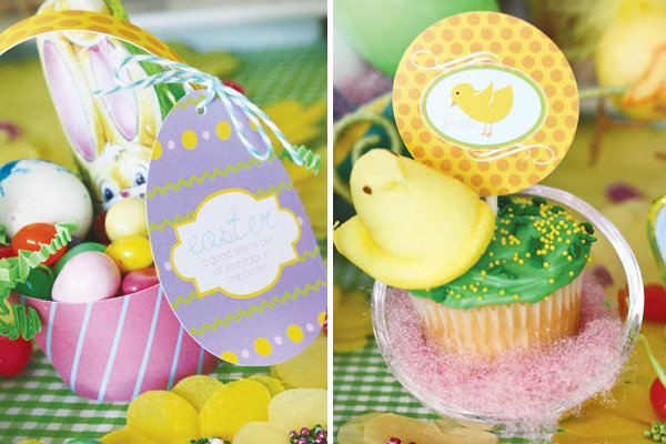 easter bunny collection egg basket and peep cupcake toppers 