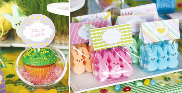 easter bunny collection peep labels and cupcake toppers