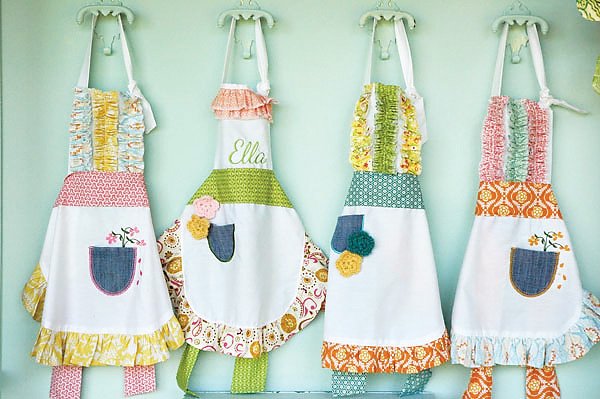 pocket full of posies party - handmade aprons for girls