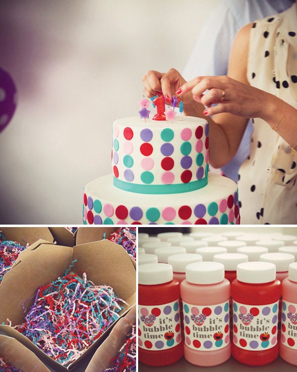 pink elmo birthday party cake and candles