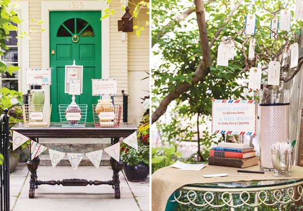 vintage travel baby shower welcome sign
