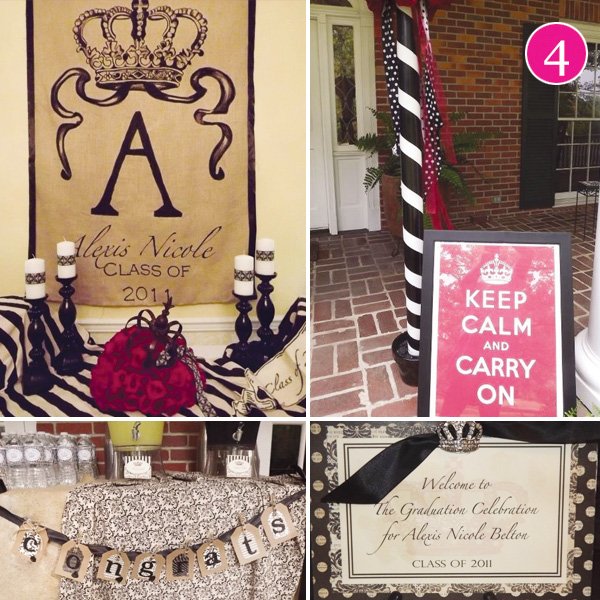 graduation-party-keep-calm-carry-on graduation party in black, red and white