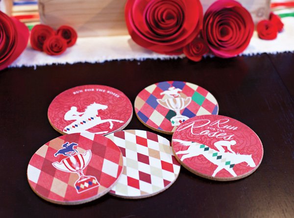 kentucky derby party drink coasters