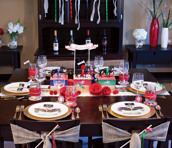kentucky derby party tablescape and decorations