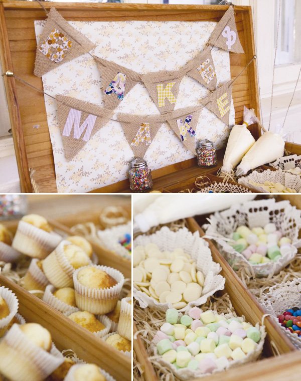 simple white wedding diy cupcake stations