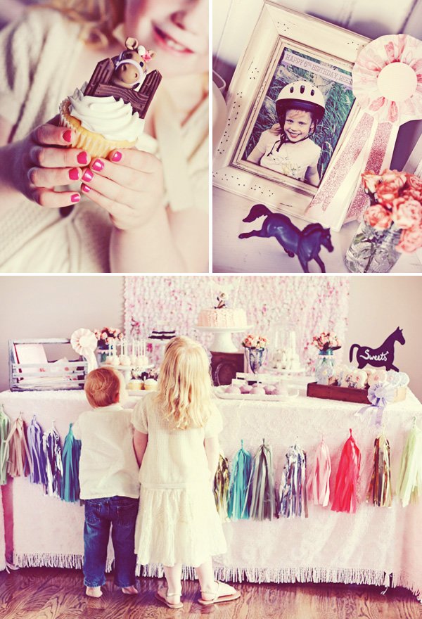 vintage pony party cupcakes