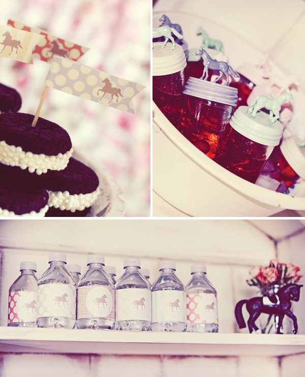 vintage pony party mason jars with horses