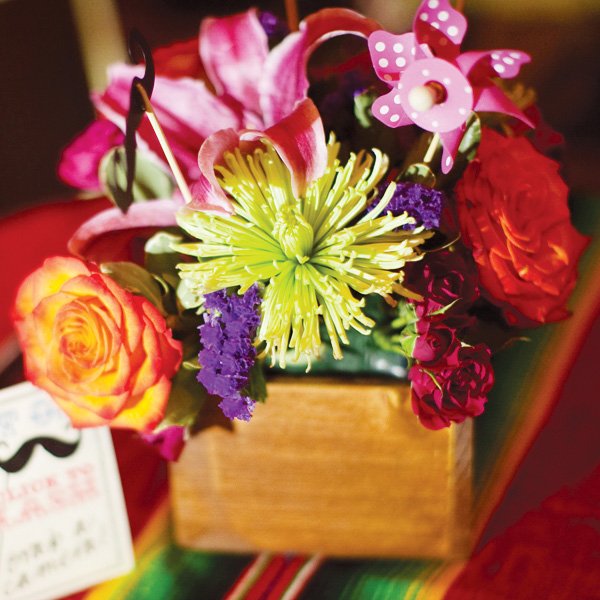 mexican theme fiesta engagement party florals