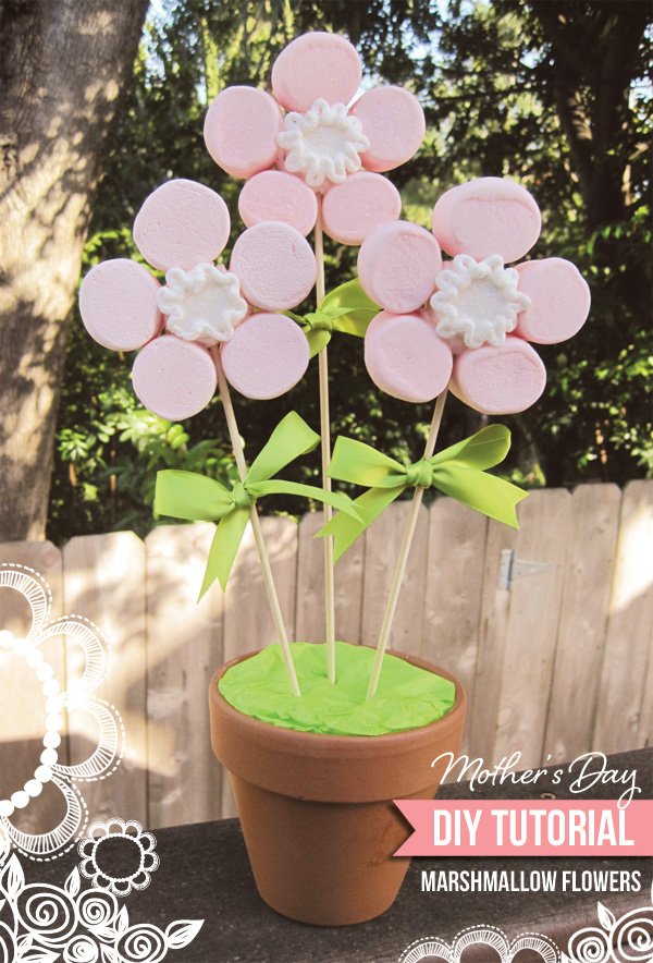 marshmallow mother's day flower bouquet tutorial