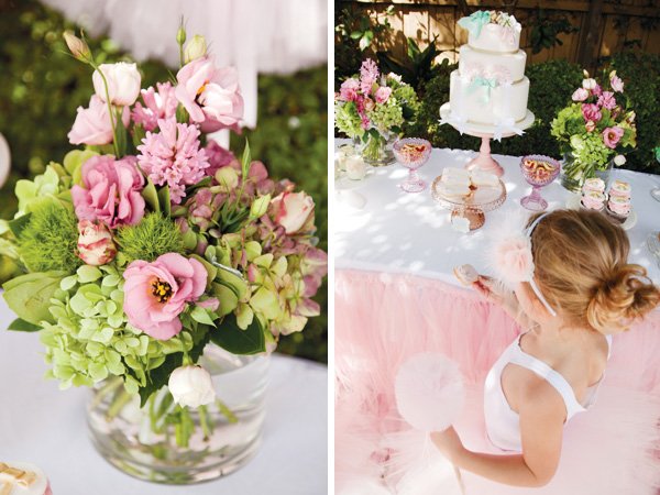 pink ballerina and tutu party florals