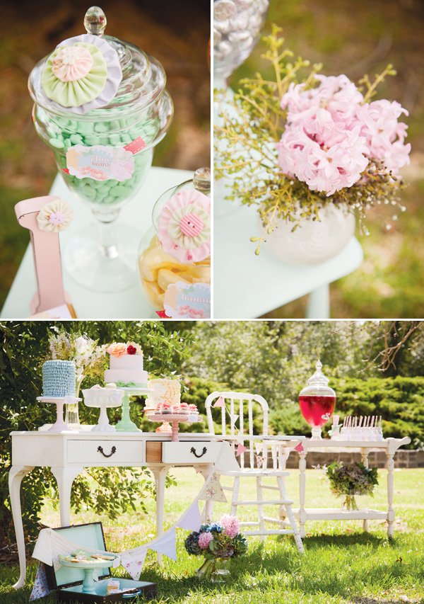 whimsical vintage first birthday party
