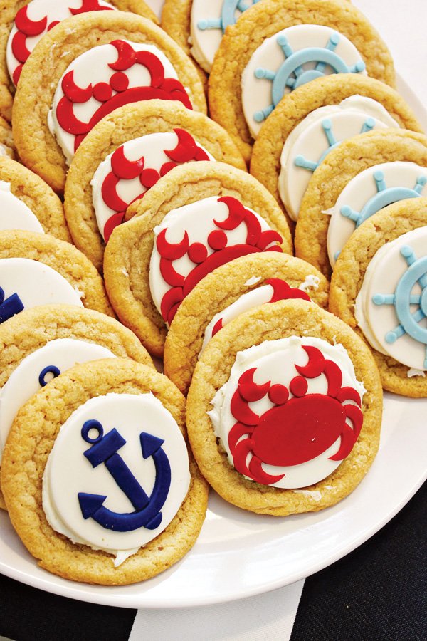 americana nautical low country boil crab party cookies