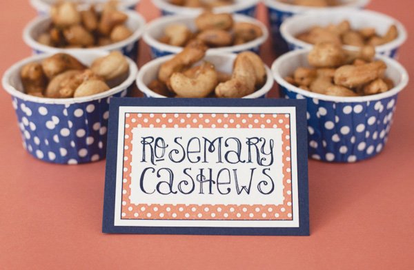 bridal shower with rosemary cashews