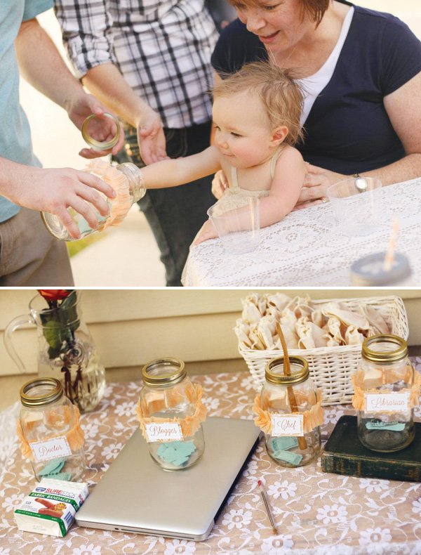 crepe paper and mason jars