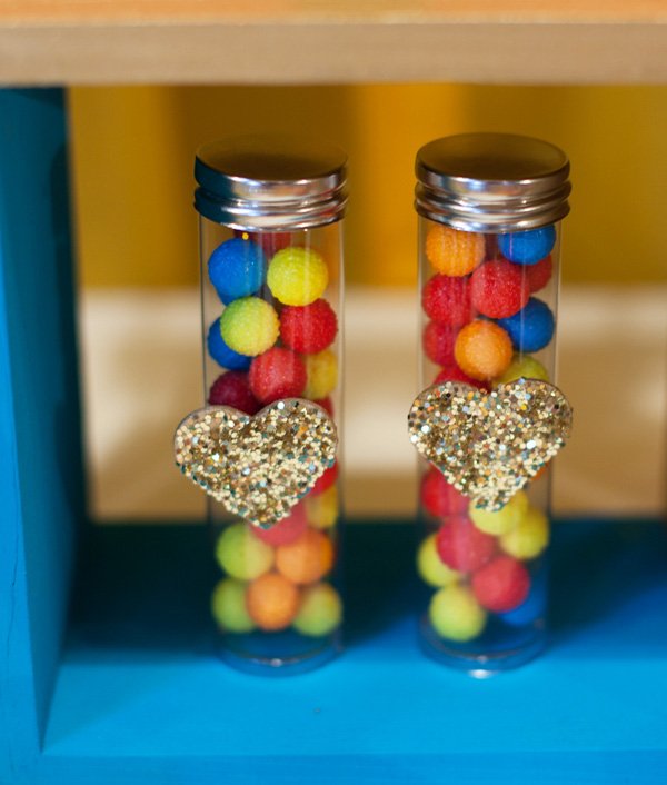 retro rainbow candy party favors