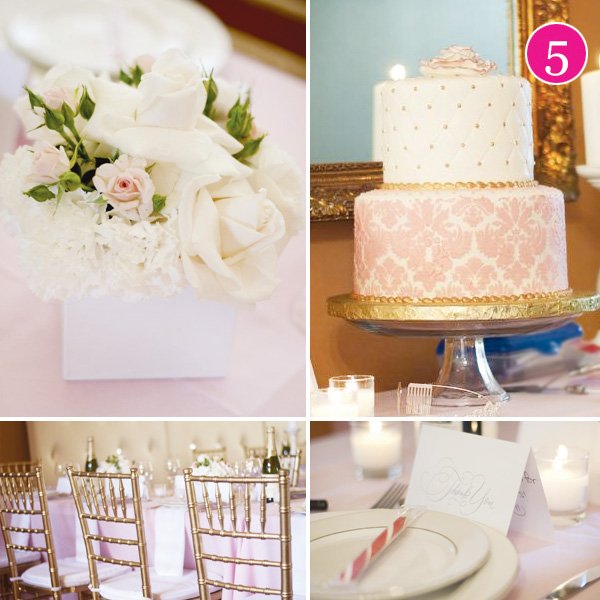 pink white and gold bridal shower