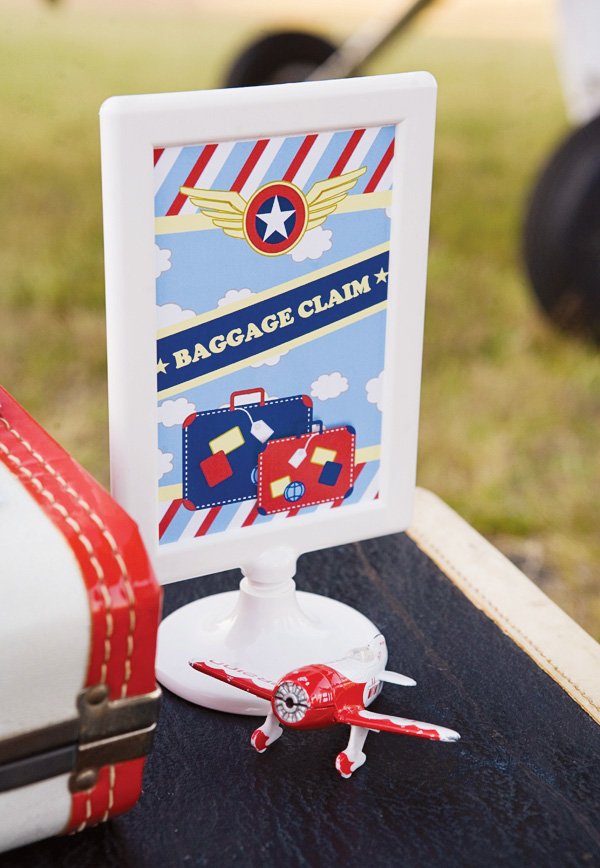 Airplane party baggage claim printable