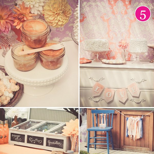 orange bridal shower