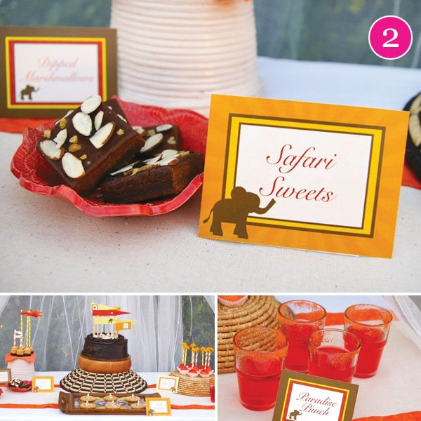 neon safari dessert table 