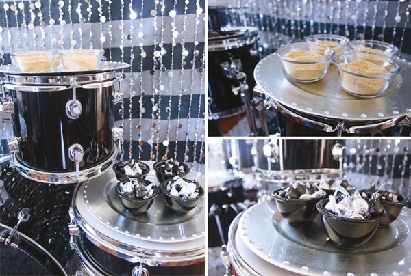 s'mores display on a drumset 