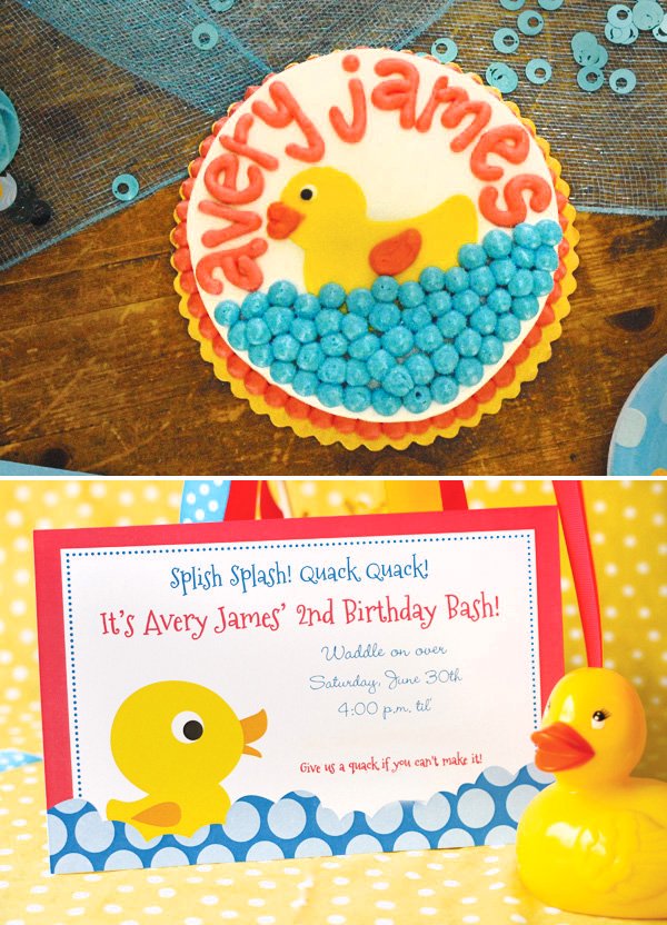rubbery ducky birthday party invitation