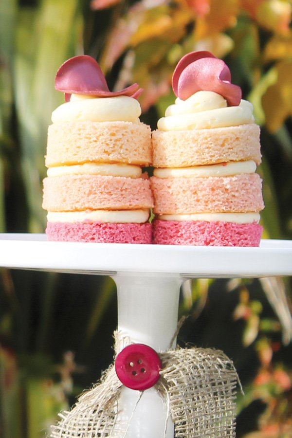 Pink ombre petite cakes