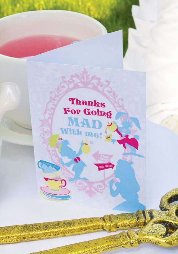 alice in wonderland thank you cards
