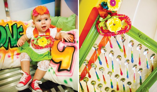 neon ice cream first birthday