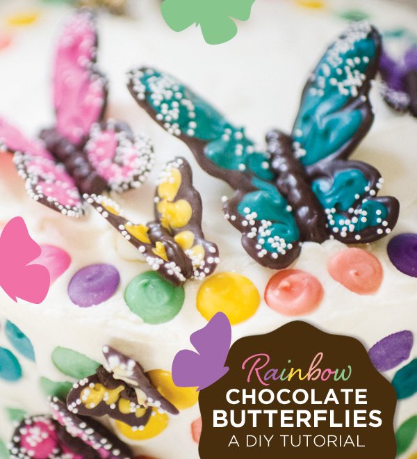 rainbow butterfly chocolate diy tutorial